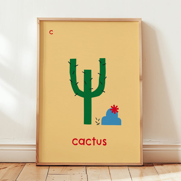 C for Cactus- Alphabet Art Print