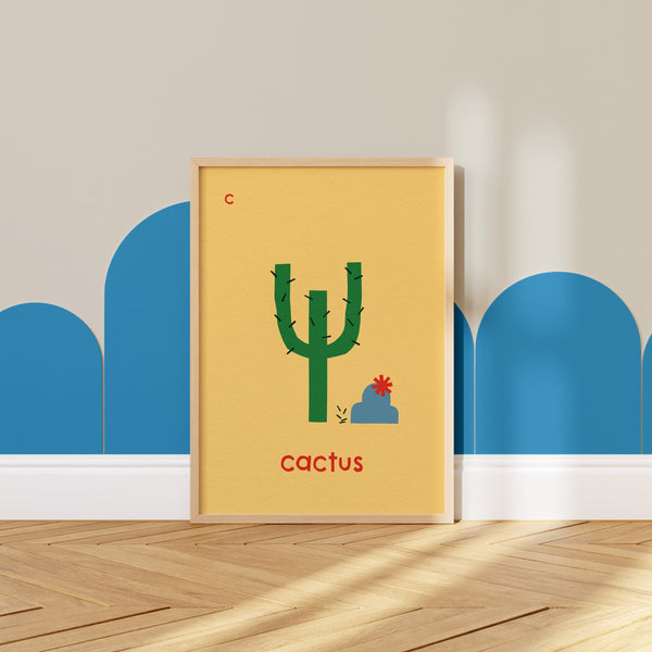 C for Cactus- Alphabet Art Print