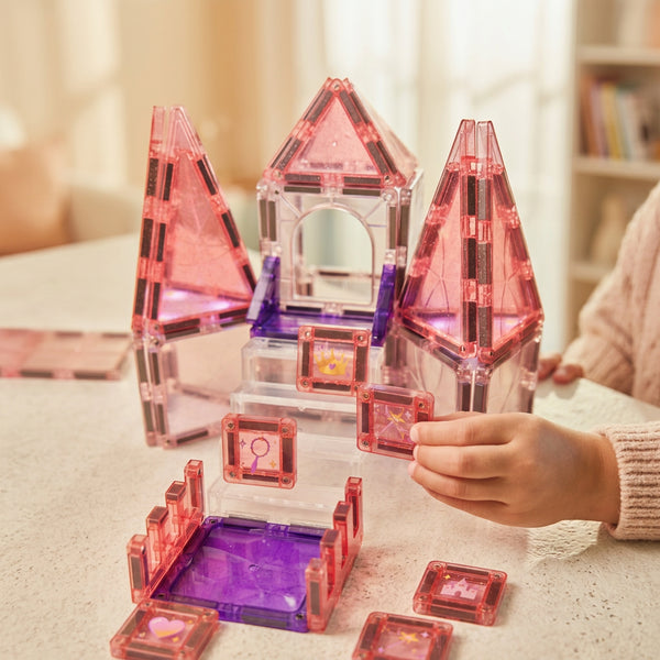 Princess Palace Light Up Magnetic Building Tiles 38 Pieces
