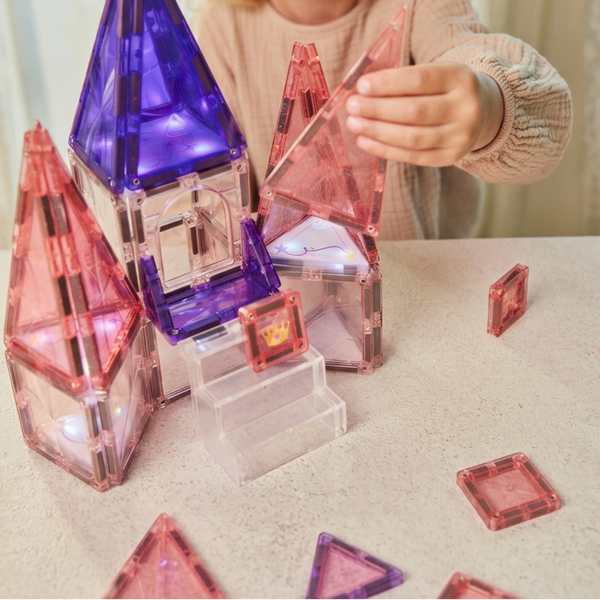 Princess Palace Light Up Magnetic Building Tiles 38 Pieces
