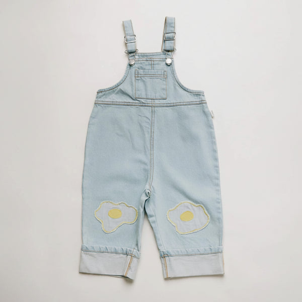 Blythe Egg Patch Denim Cotton Dungarees