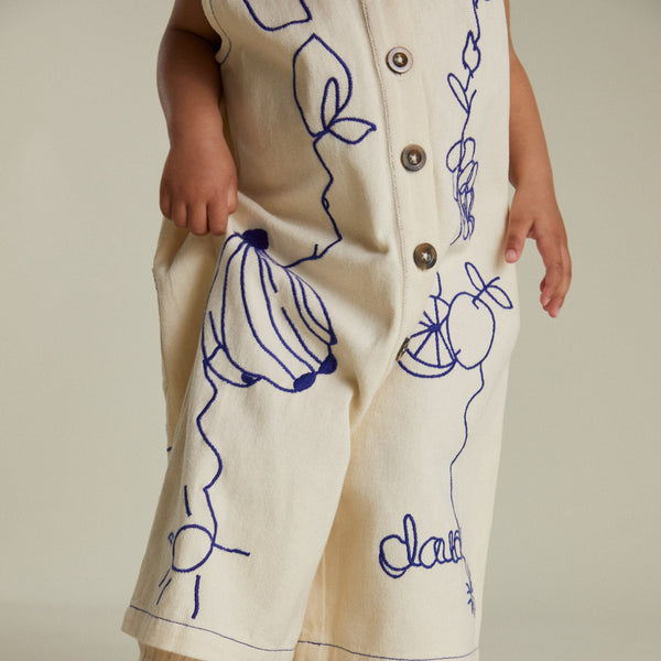 Cali Embroidered Sleeveless Overall