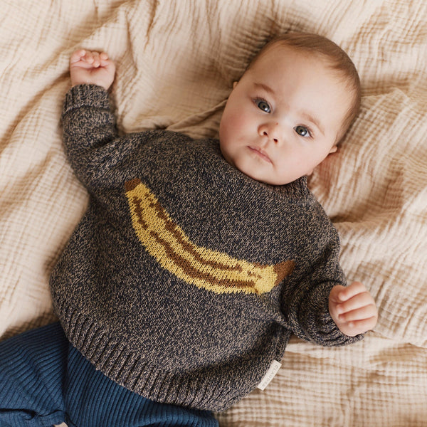 Lori Banana Print Knit Sweater