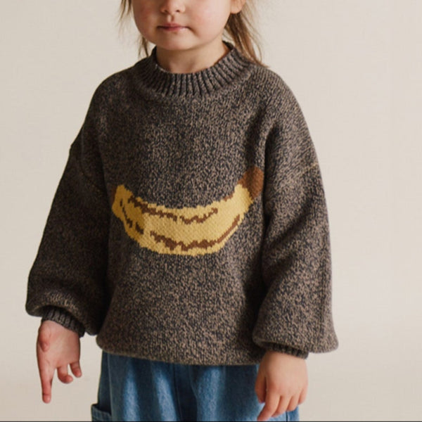 Lori Banana Print Knit Sweater