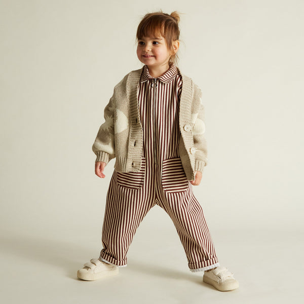 Syd Maroon Stripe Boilersuit Overall