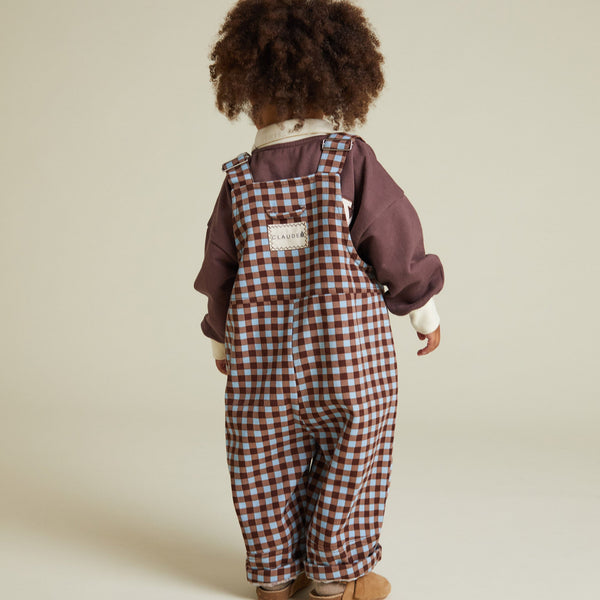 August Sky Gingham Cotton Dungarees