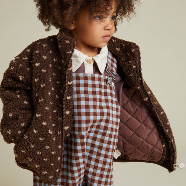 Drew Chocolate Polka Dot Spot Borg Teddy Jacket