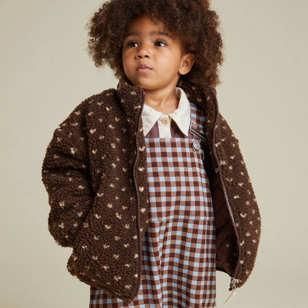 Drew Chocolate Polka Dot Spot Borg Teddy Jacket