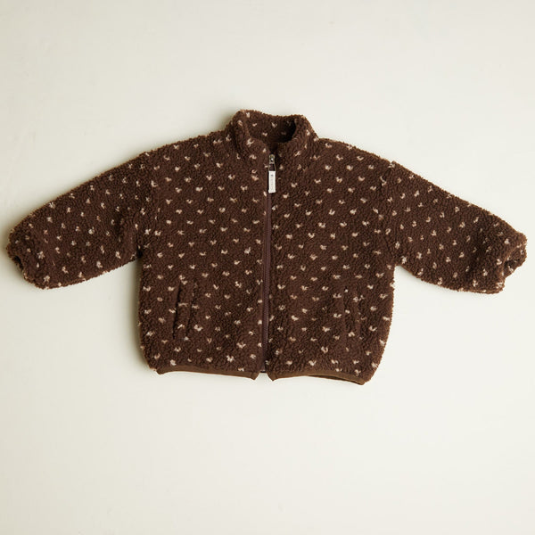 Drew Chocolate Polka Dot Spot Borg Teddy Jacket