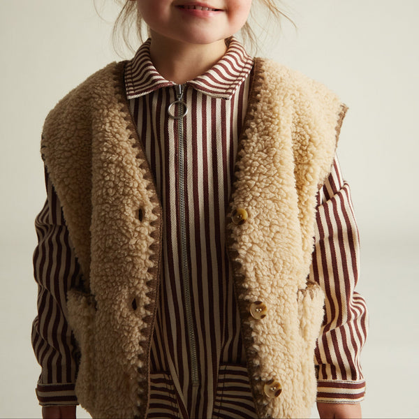 Amos Sand Folk Teddy Gilet