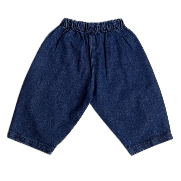 Wave Contrast Denim Cotton Trouser