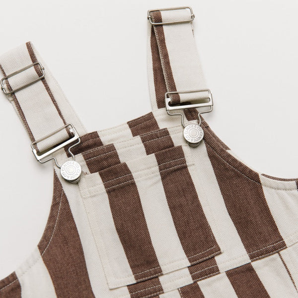Blythe Choco Stripe Cotton Dungarees