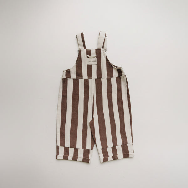 Blythe Choco Stripe Cotton Dungarees