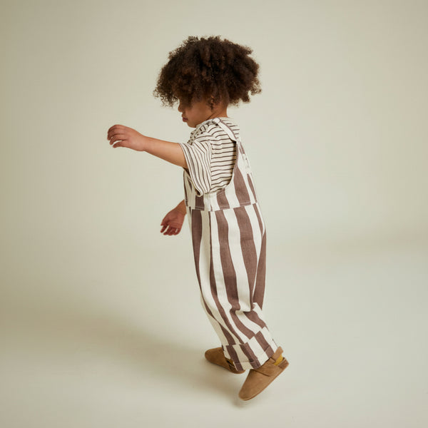Blythe Choco Stripe Cotton Dungarees
