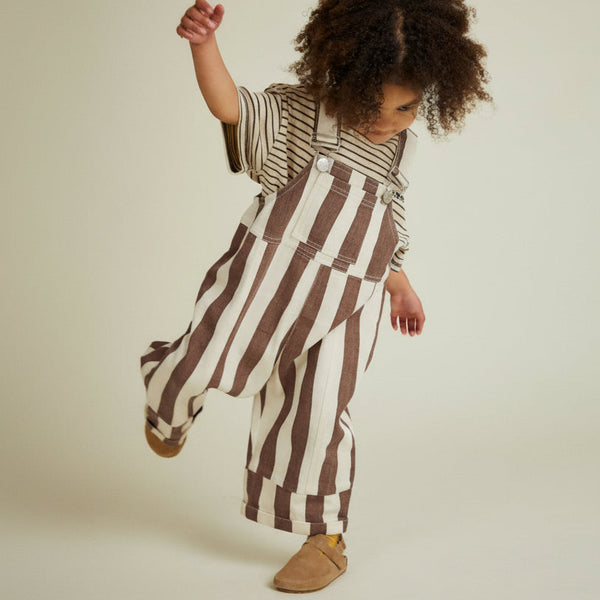 Blythe Choco Stripe Cotton Dungarees