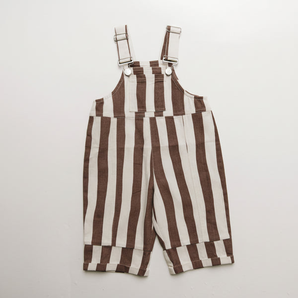 Blythe Choco Stripe Cotton Dungarees