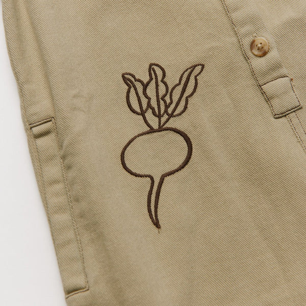 Quinn Allotment Embroidered Cotton Boilersuit Overall (Olive)