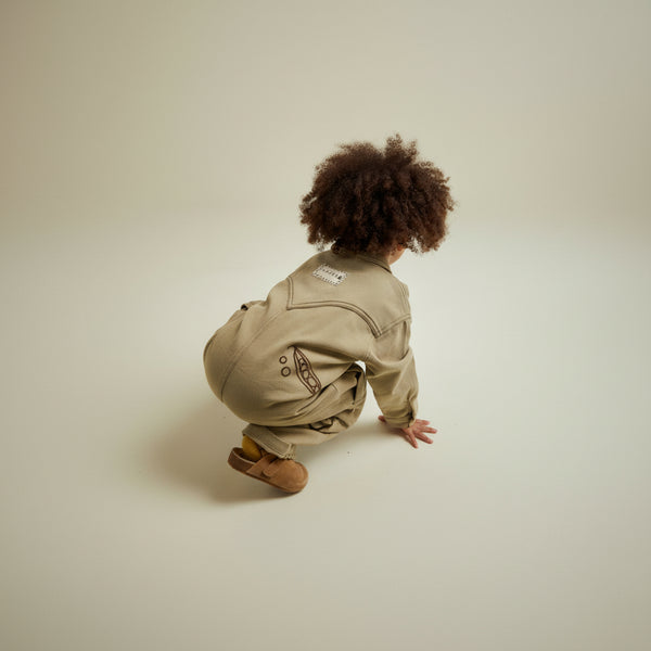 Quinn Allotment Embroidered Cotton Boilersuit Overall (Olive)