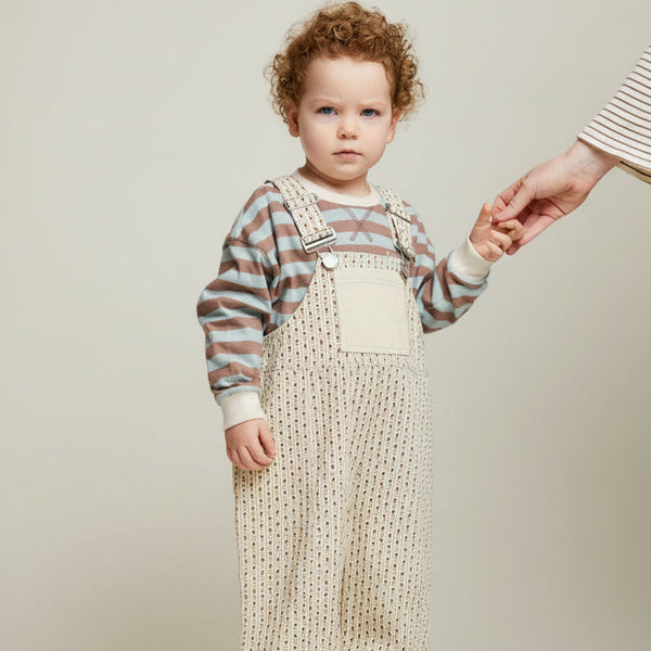 Blythe Radish Print Stripe Cotton Dungarees