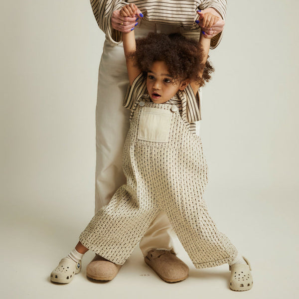 Blythe Radish Print Stripe Cotton Dungarees