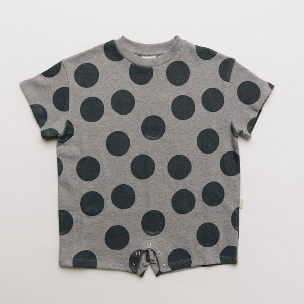 Opal Polka Dot Marl Cotton Playsuit Romper