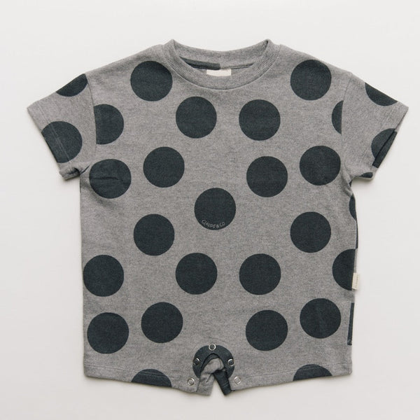 Opal Polka Dot Marl Cotton Playsuit Romper