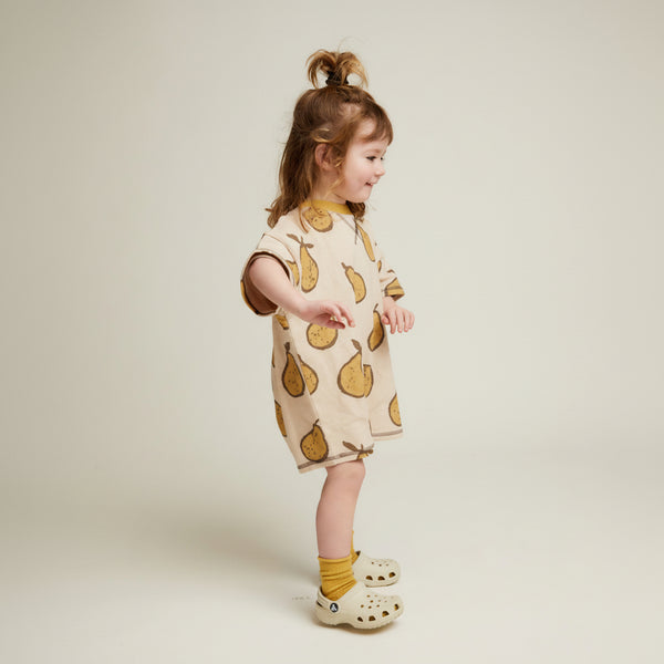 Opal Pear Print Cotton Playsuit Romper (Almond)
