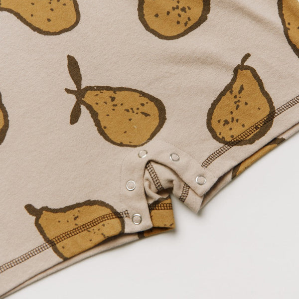Opal Pear Print Cotton Playsuit Romper (Almond)