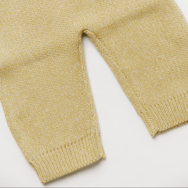 Bay Organic Cotton Knitted Sleeveless Baby Romper (Mustard)