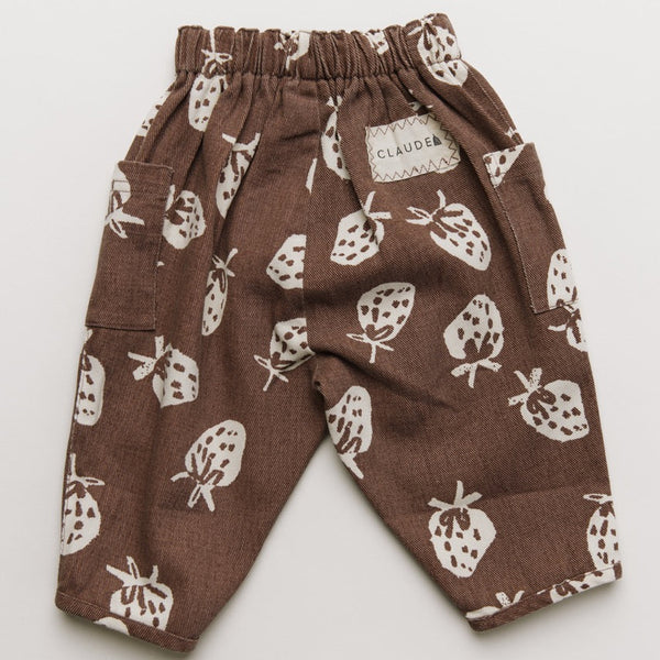Emerson Choco Strawberry Printed Cotton Trouser