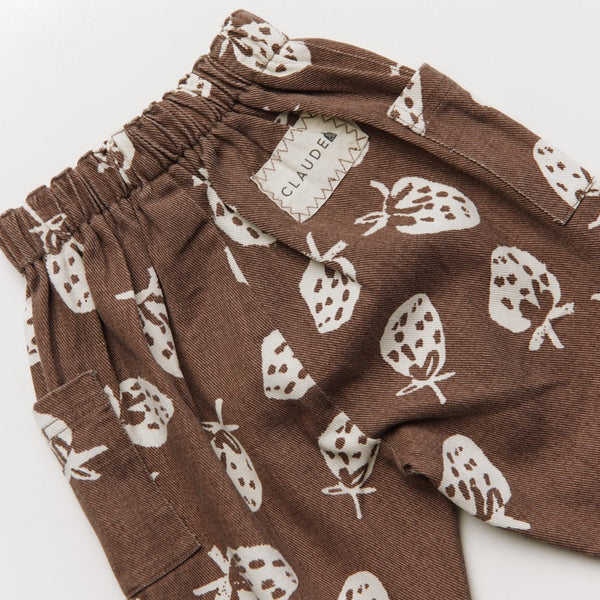 Emerson Choco Strawberry Printed Cotton Trouser
