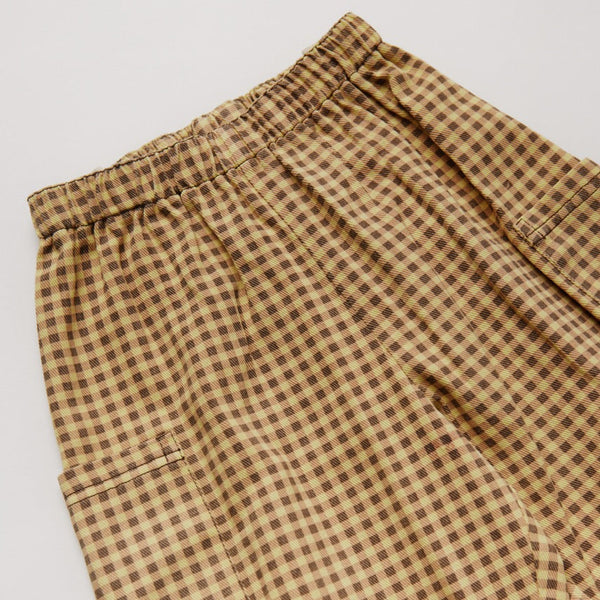 Emerson Ochre Gingham Cotton Trouser