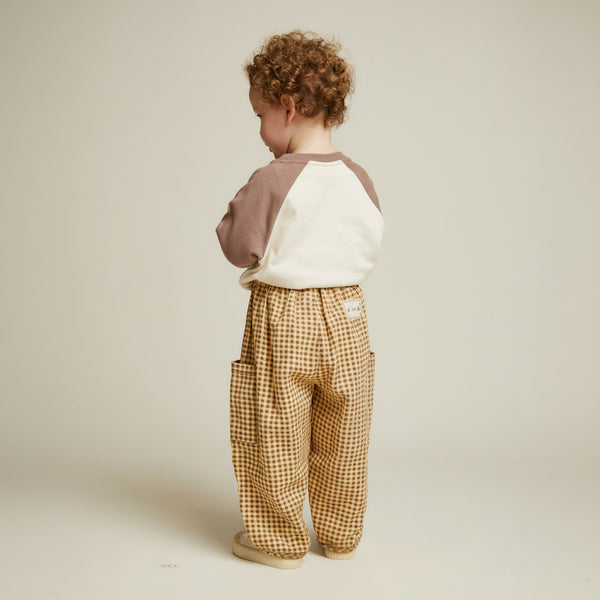 Emerson Ochre Gingham Cotton Trouser