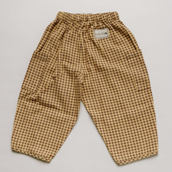 Emerson Ochre Gingham Cotton Trouser