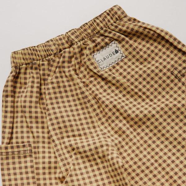 Emerson Ochre Gingham Cotton Trouser