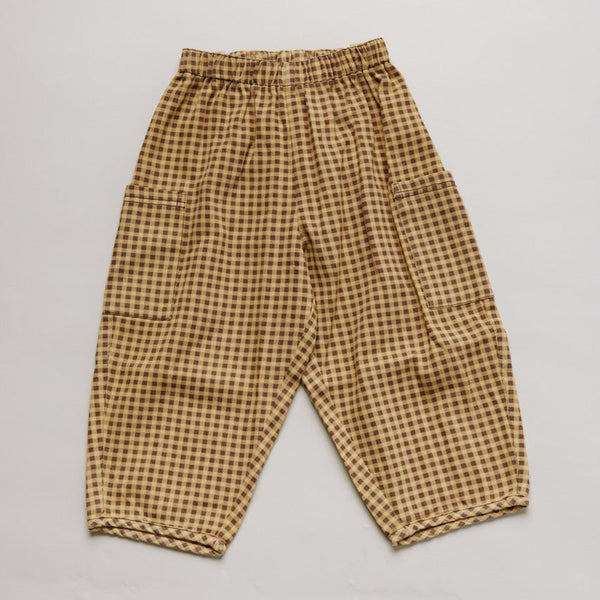 Emerson Ochre Gingham Cotton Trouser