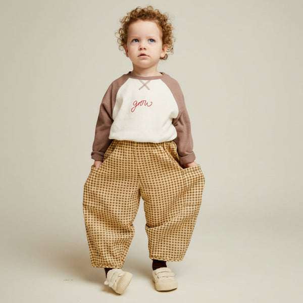 Emerson Ochre Gingham Cotton Trouser