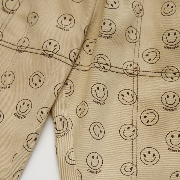 Rex Happy Face Print Cotton Trouser (Butter)