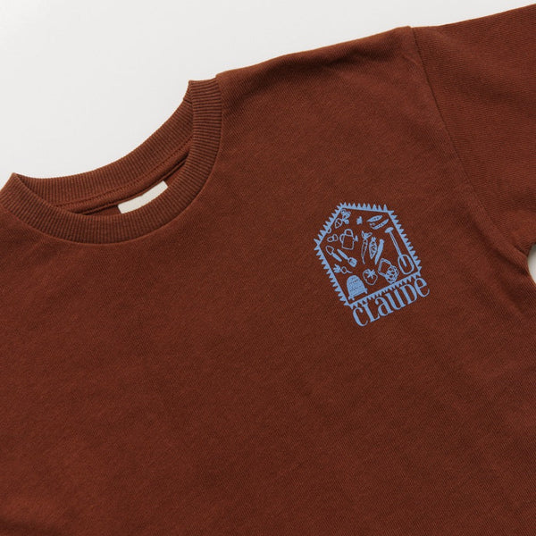 Lenni Mocha Shed Print Cotton Tee