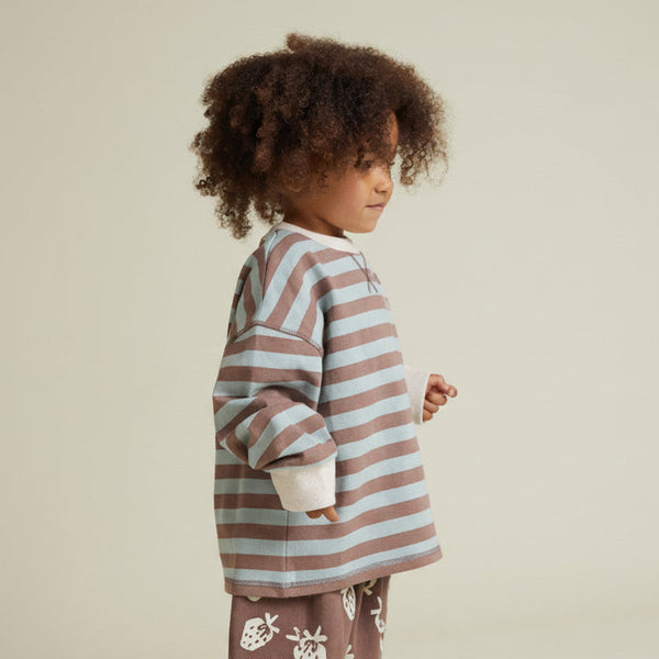 Rue Choco Stripe Cotton Long Sleeve Tee