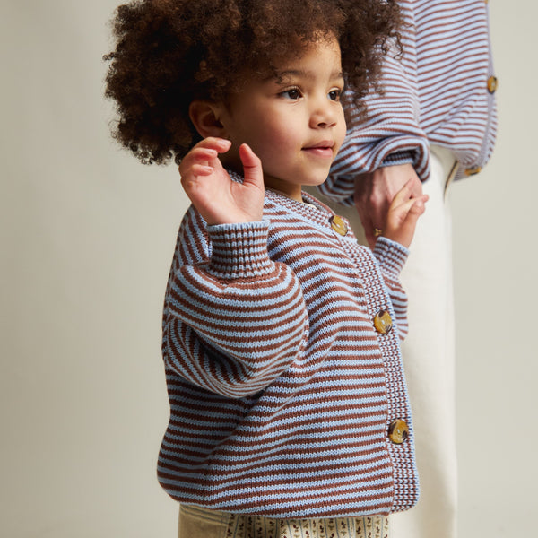 Emil Coco Sky Stripe Knit Cardigan