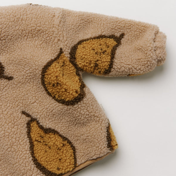 Drew Pear Print Borg Teddy Jacket (Almond)