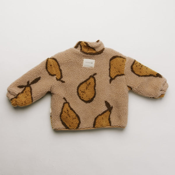Drew Pear Print Borg Teddy Jacket (Almond)