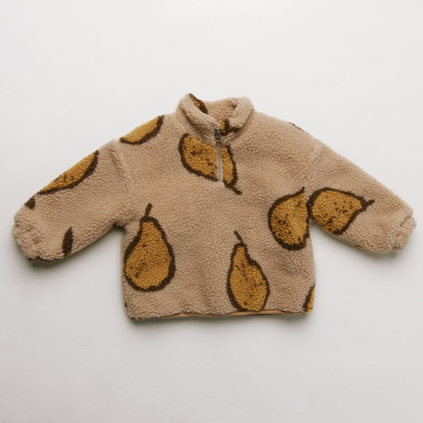 Drew Pear Print Borg Teddy Jacket (Almond)