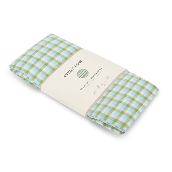 Organic Cotton Baby Changing Mat Cover (Greenhouse Gingham)