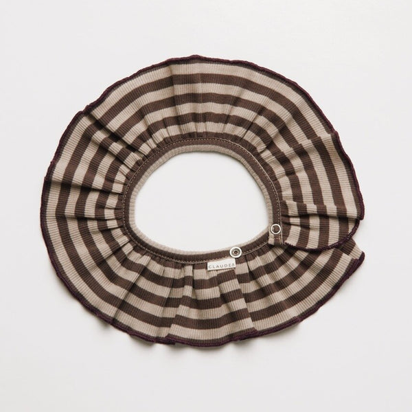 Bobbi Acorn Stripe Detachable Frilled Collar Bib