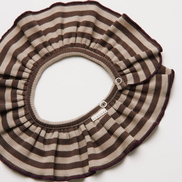 Bobbi Acorn Stripe Detachable Frilled Collar Bib