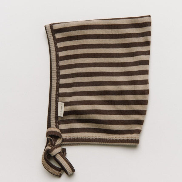 Pixie Acorn Stripe Cotton Bonnet