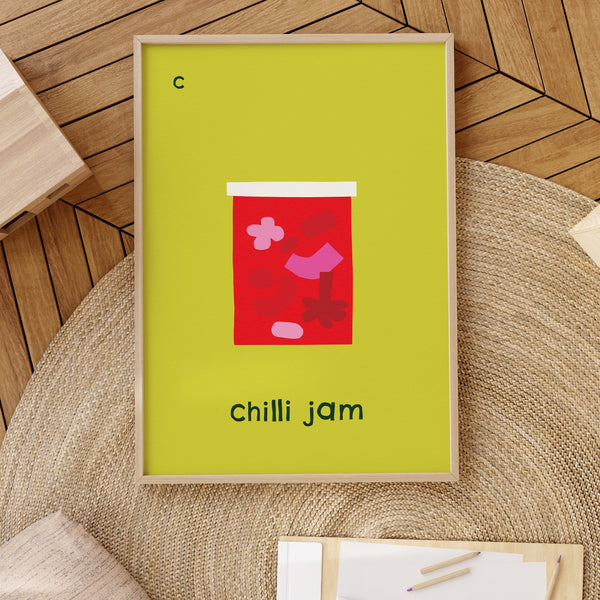 C for Chilli Jam - Alphabet Art Print