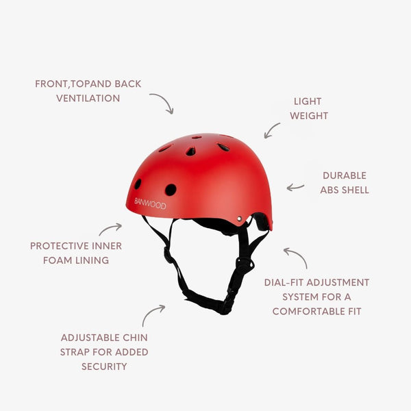 Banwood Classic Bike Helmet (Matte Red)
